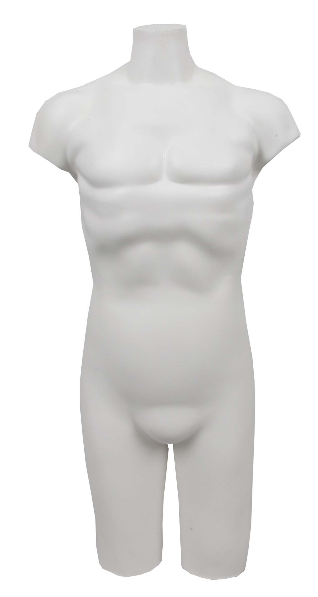 Manequim Masculino Meio Corpo. PVC Tradicional. Branco – Cmanequim